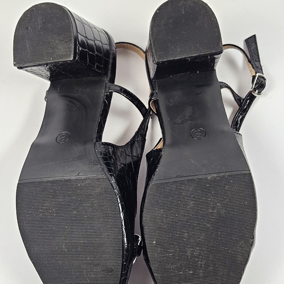 Cato Comfort Black Crocodile Slingback Heels 8M - Picture 11 of 11